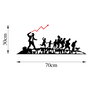 Wallity Banksy - 4 Escultura de pared de metal negro y rojo